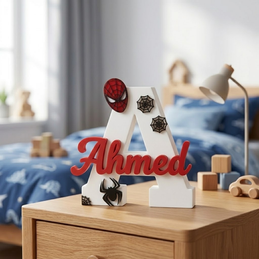Superhero-Inspired Personalized Initial & Name Sign