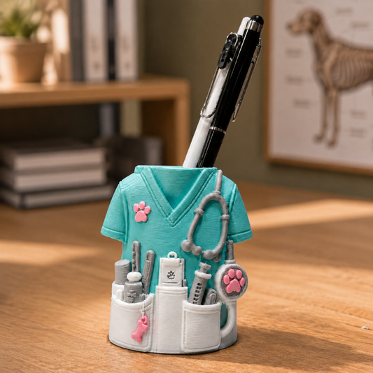 Cute Vet Desk Pen Holder | Veterinary Desk Organizer