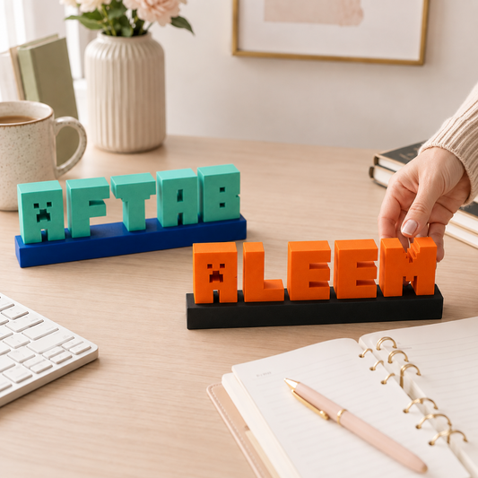 Minecraft-Style Personalized Name Sign | Gaming Decor