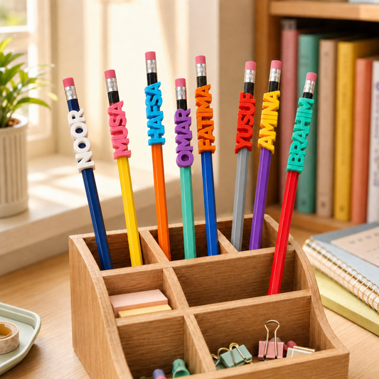 Personalized Pencil Name Slide-On | Custom School Accessory