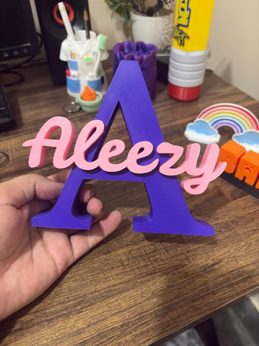 Personalized Initial & Name Sign | Custom Room Decor